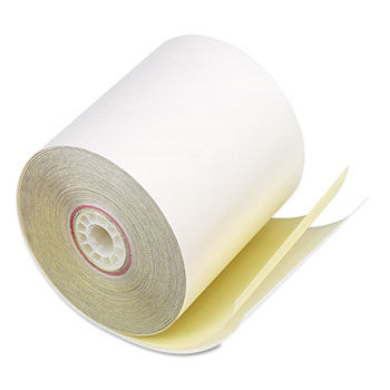 Paper Rolls, Two-Ply Receipt Rolls, 3"" x 90 ft, White/Canary , 50/Carton