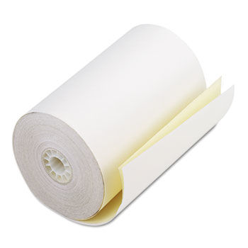 Two-Ply Receipt Rolls, 4-1/2"" x 90 ft, White/Canary, 24/Carton