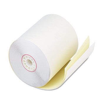 Two-Ply Receipt Rolls, 2-3/4"" x 90 ft, White/Canary, 50/Carton