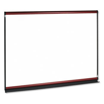 Modular Dry-Erase Board, Porcelain-On-Steel, 72 x 48, White, Mahogany Frame