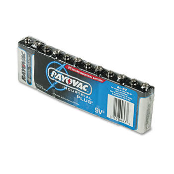 Industrial PLUS Alkaline Batteries, 9V, 6/Pack