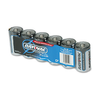 Industrial PLUS Alkaline Batteries, D, 6/Pack