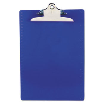 Plastic Antimicrobial Clipboard, 1"" Capacity, Holds 8-1/2w x 12h, Blue