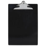 Plastic Antimicrobial Clipboard, 1"" Capacity, Holds 8-1/2w x 12h, Black