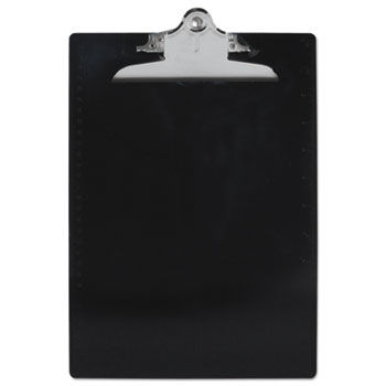 Plastic Antimicrobial Clipboard, 1"" Capacity, Holds 8-1/2w x 12h, Black