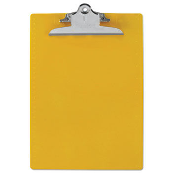 Plastic Antimicrobial Clipboard, 1"" Capacity, Holds 8-1/2w x 12h, Yellow