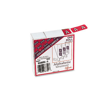 Barkley-Compatible Labels, Letter A, 1 x 1-1/2, Red, 500/Roll