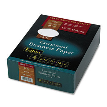 100% Cotton Business Paper, White, 24 lbs., Wove, 8-1/2 x 11,  500/Box