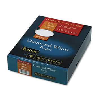 25% Cotton Diamond White Business Paper, 20 lbs., 8-1/2 x 11, 500/Box