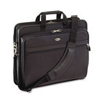 Leather Laptop Case, Deluxe 17"" Expanded Storage, 13 1/2 x 17 1/2 x 6 1/2, Black