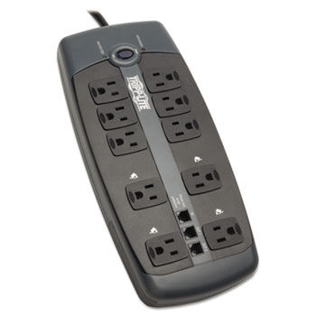 TLP1008TEL Surge Suppressor, 10 Outlet, RJ11, 8ft Cord, 2395 Joules