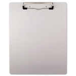 Brushed Aluminum Plastic Clipboard, 1/2"" Capacity, Holds 8-1/2w x 11h, Silver