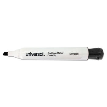 Dry Erase Marker, Chisel Tip, Black, Dozen