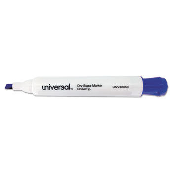 Dry Erase Marker, Chisel Tip, Blue, Dozen