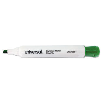 Dry Erase Marker, Chisel Tip, Green, Dozen