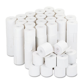 Adding Machine/Calculator Roll, 16 lb, 1/2"" Core, 2-1/4"" x 126 ft,White, 100/CT