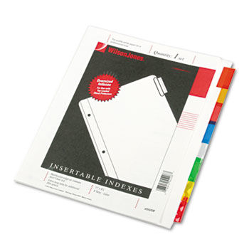 Oversized Reinforced Insertable Index, Multicolor 8-Tab, 9-1/4 x 11, White