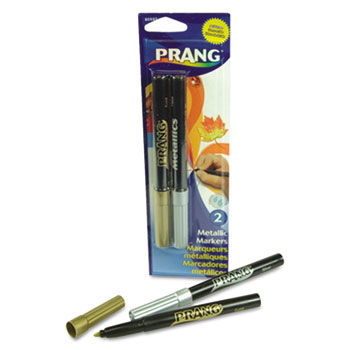 Metallic Washable Markers, Bullet Tip, Gold/Silver, 2/Set