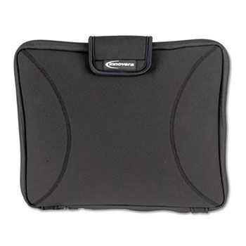 Neoprene Laptop Sleeve, Fits to 15-6/10"", Zippered w/Handles, Black