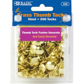 BAZIC Brass (Gold) Thumb Tack Case Pack 144