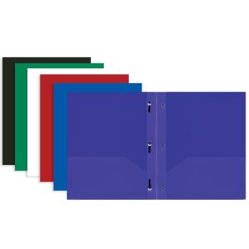 BAZIC Solid Color 2-Pockets Poly Portfolio w/ 3 Pr Case Pack 48