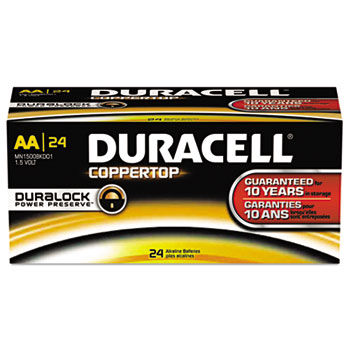 CopperTop Alkaline Batteries with Duralock Power Preserve Technology, AA, 144/CT