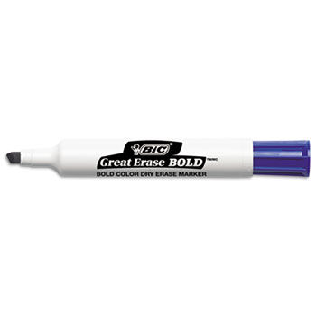 Great Erase Bold Dry Erase Markers, Chisel Tip, Blue, Dozen