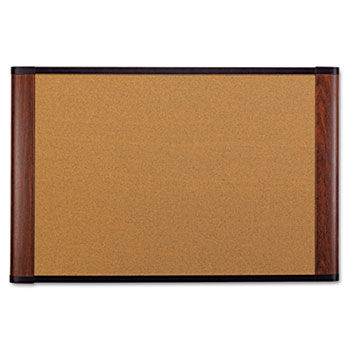 Cork Bulletin Board, 72 x 48, Mahogany Frame