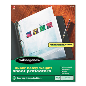 Super Heavy Weight Sheet Protector, Non-Glare Finish, Clear, 50/Box