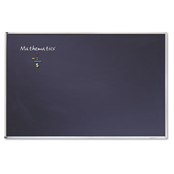 Porcelain Black Chalkboard w/Aluminum Frame, 72"" x 48"", Silver