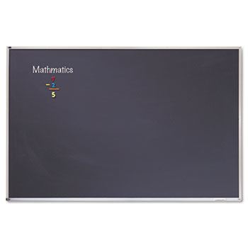 Porcelain Black Chalkboard w/Aluminum Frame, 48 x 96, Silver