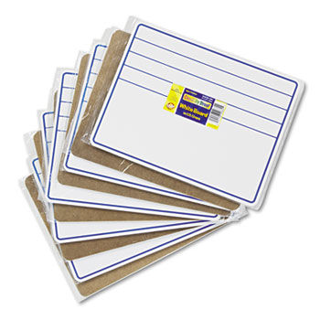 Student Dry-Erase Boards, 12 x 9, Blue/White, 10/Set