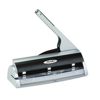 Optima Low Force Two- and Three-Hole Punch, 20-Sheet Capacity, Silver