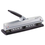 EasyView LightTouch Three-Hole Punch, 12-Sheet Capacity, Silver/Black