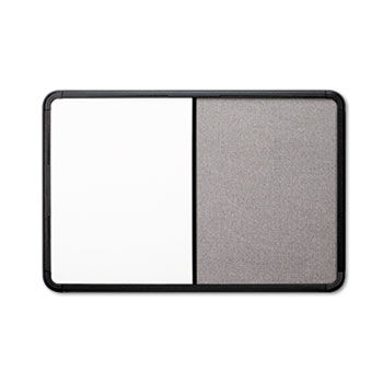 Ingenuity Combo Dry Erase/Fabric Board, Resin Frame, 36 x 24, Black Frame