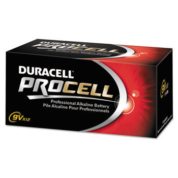 Procell Alkaline Batteries, 9V, 12/Box