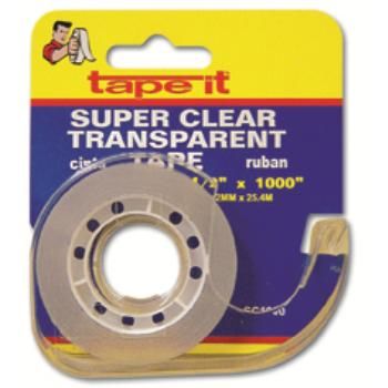 Super Clear Stationery Tape - 1/2"" x 1000"" Case Pack 72