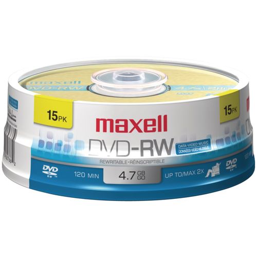 MAXELL 635117 4.7GB DVD-RW (15-ct Spindle)