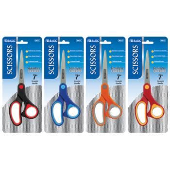 BAZIC 7"" Soft Grip Stainless Steel Scissor Case Pack 144