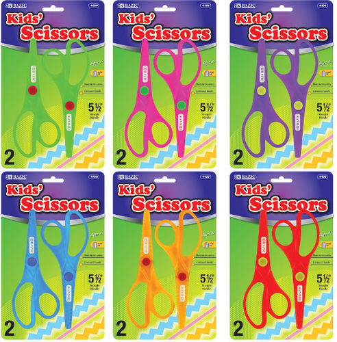 BAZIC 5 1/2"" Fluorescent Safety Scissors (3/Pack) Case Pack 144