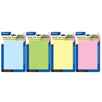 BAZIC 50 Ct. 4"" X 6"" Lined Stick On Notes Case Pack 144