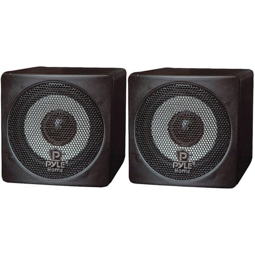 PYLE HOME PCB3BK 3"", 100-Watt Mini-Cube Bookshelf Speakers (Black)