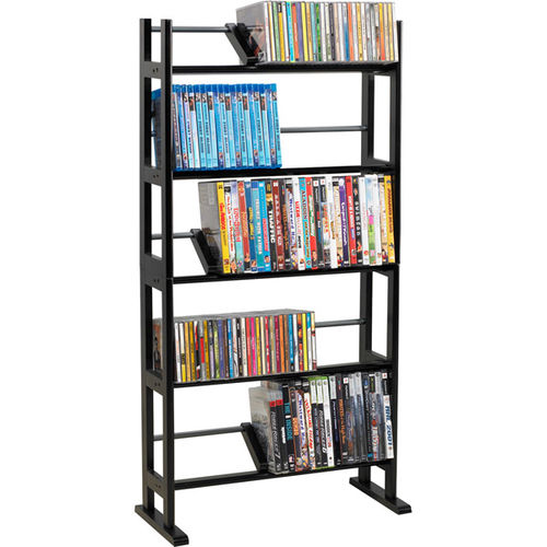 230-CD/150-DVD/Blu-rays Element Wood/Metal Multimedia Storage Rack