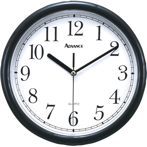 Black 10"" Plastic Wall Clock