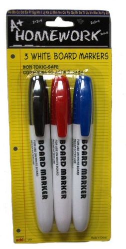 Dry Eraser Markers - 3 Pack -Black,Red,Blue Case Pack 48