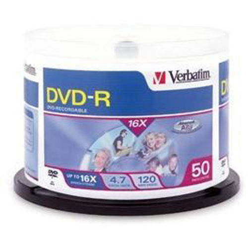 50/spindle 4.7GB 16x Inkjet Printable Write-Once DVD-R