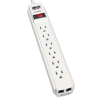 TLP604TEL Surge Suppressor, 6 Outlet, RJ11, 4ft Cord, 790 Joules