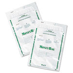 Plastic Money Bags, Tamper Evident, 9 x 12, White, 50/Pack