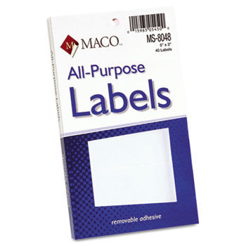 Multipurpose Self-Adhesive Removable Labels, 3 x 5, White, 40/Pack