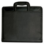 Zip-Around Portfolio, File Pockets, 3-Ring Binder, Writing Pad, Organizer, Black